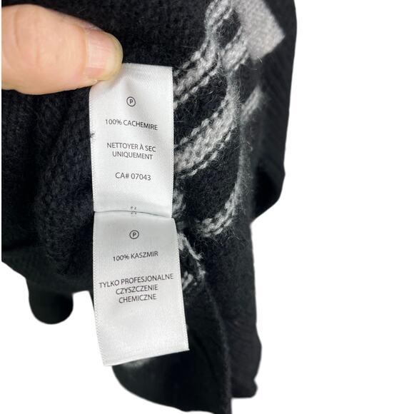 Max Studio Sweater Womens Medium Cashmere Tunic Cowl Neck Striped 3/4 Sleeve - Picture 8 of 10